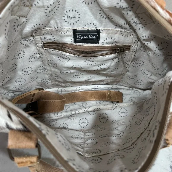 Myra Bag Tan and Cream Leather Tote - Picture 3 of 5